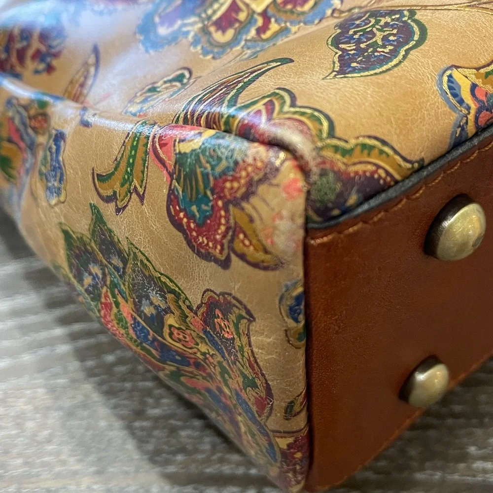 Patricia Nash Brown/Goldish Leather Handbag
